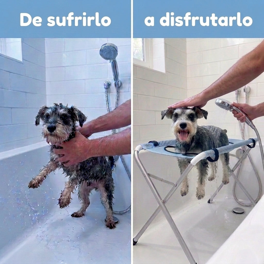 Hamaca de baño que sujeta y calma a tu perro